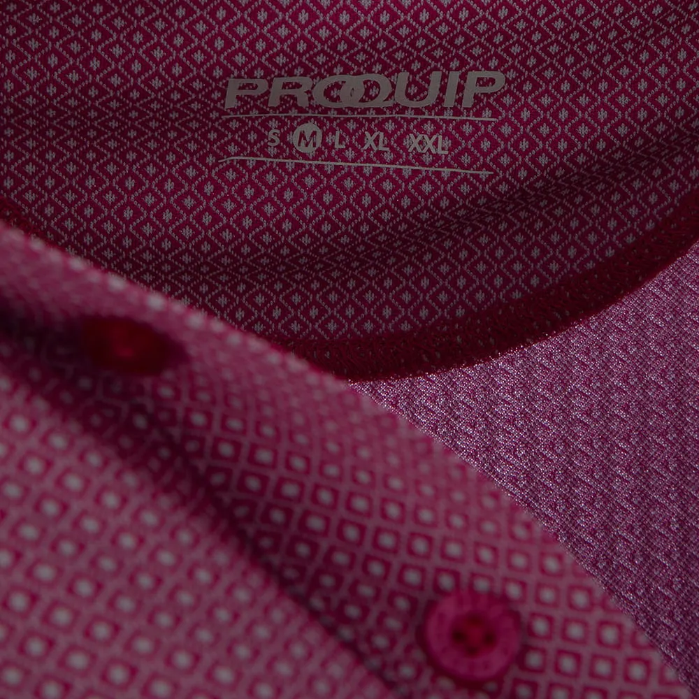 Built for the Bold Proquip Pro Tech Double Jacquard Polo Shirt - Festival Fuchsia