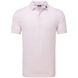 Footjoy Wiggle Print Lisle Polo Shirt - White/Skyway/Pink Lemonade Stride with Confidence Style Meets Power