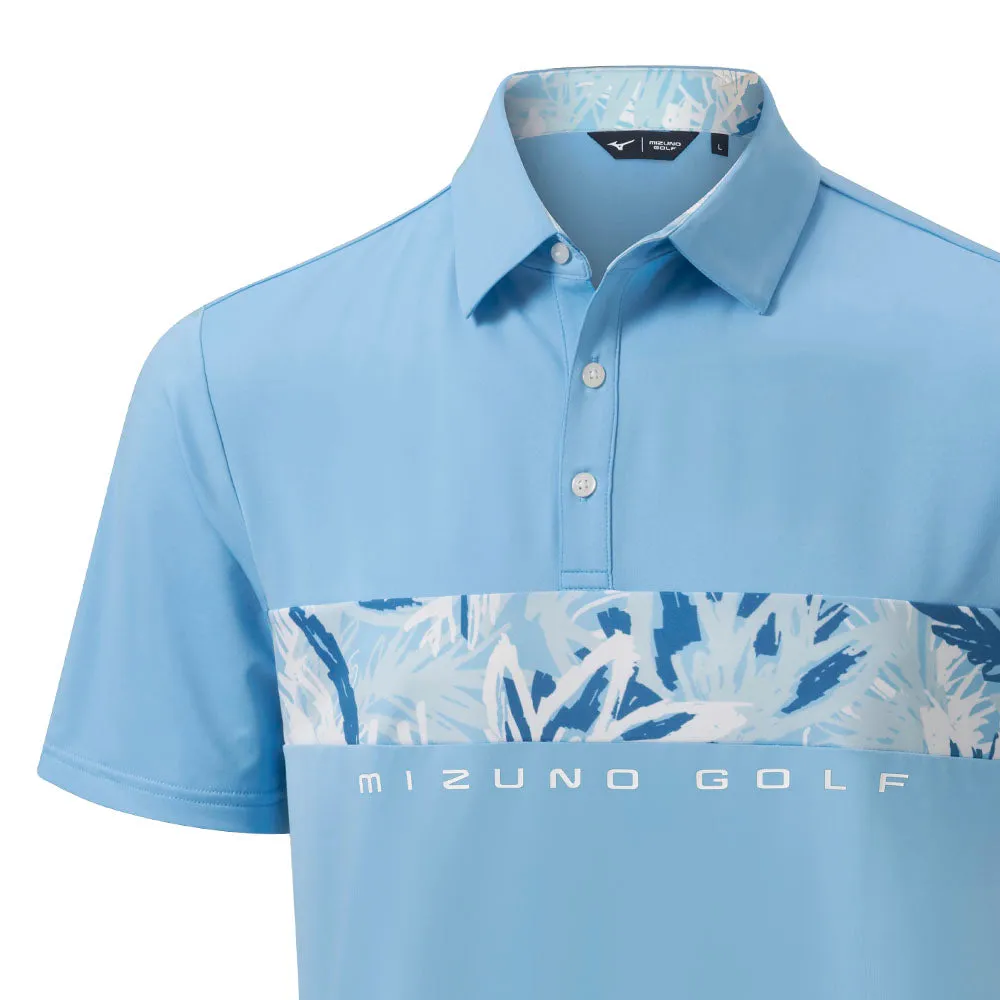 Mizuno Cali Stripe Polo Shirt - Air Blue Steal