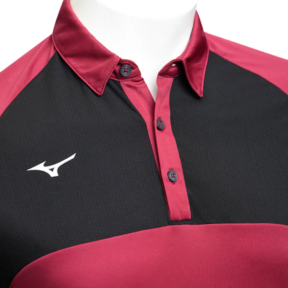 Lead with Style Mizuno Contrast Polo Shirt - Burgundy