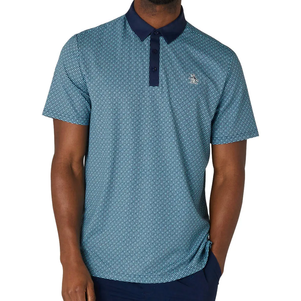 Walk Tall Original Penguin Original Micro Floral Polo Shirt - Black Iris
