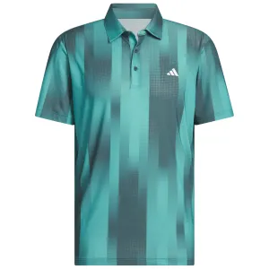 Gear Up and Go Walk with Purpose Adidas Ultimate365 Mesh Radiant Print Polo Shirt - Pure Teal/Aurora Ivy