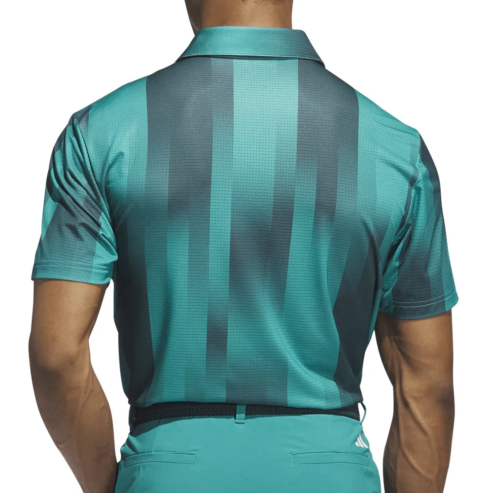 Adidas Ultimate365 Mesh Radiant Print Polo Shirt - Pure Teal/Aurora Ivy Budget Friendly