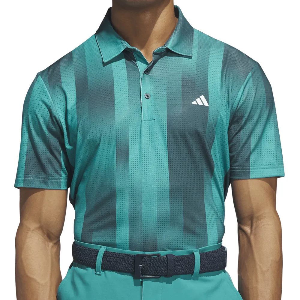 Confidence Starts Here Adidas Ultimate365 Mesh Radiant Print Polo Shirt - Pure Teal/Aurora Ivy