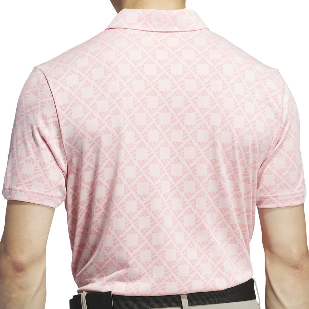 Walk Loud Adidas Ultimate365 Tour Heat.Rdy Jacquard Polo Shirt - Sandy Pink