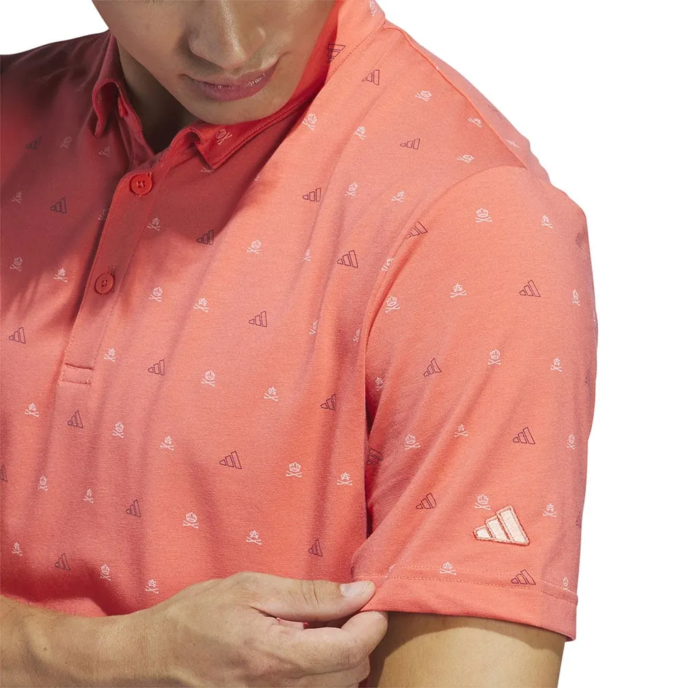 Adidas Go-To Print 2 Polo Shirt - Preloved Scarlet Independence Day Sale