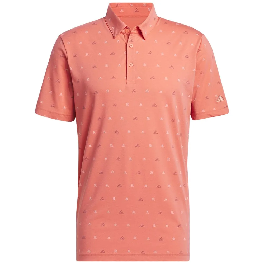 Adidas Go-To Print 2 Polo Shirt - Preloved Scarlet Rise Every Time
