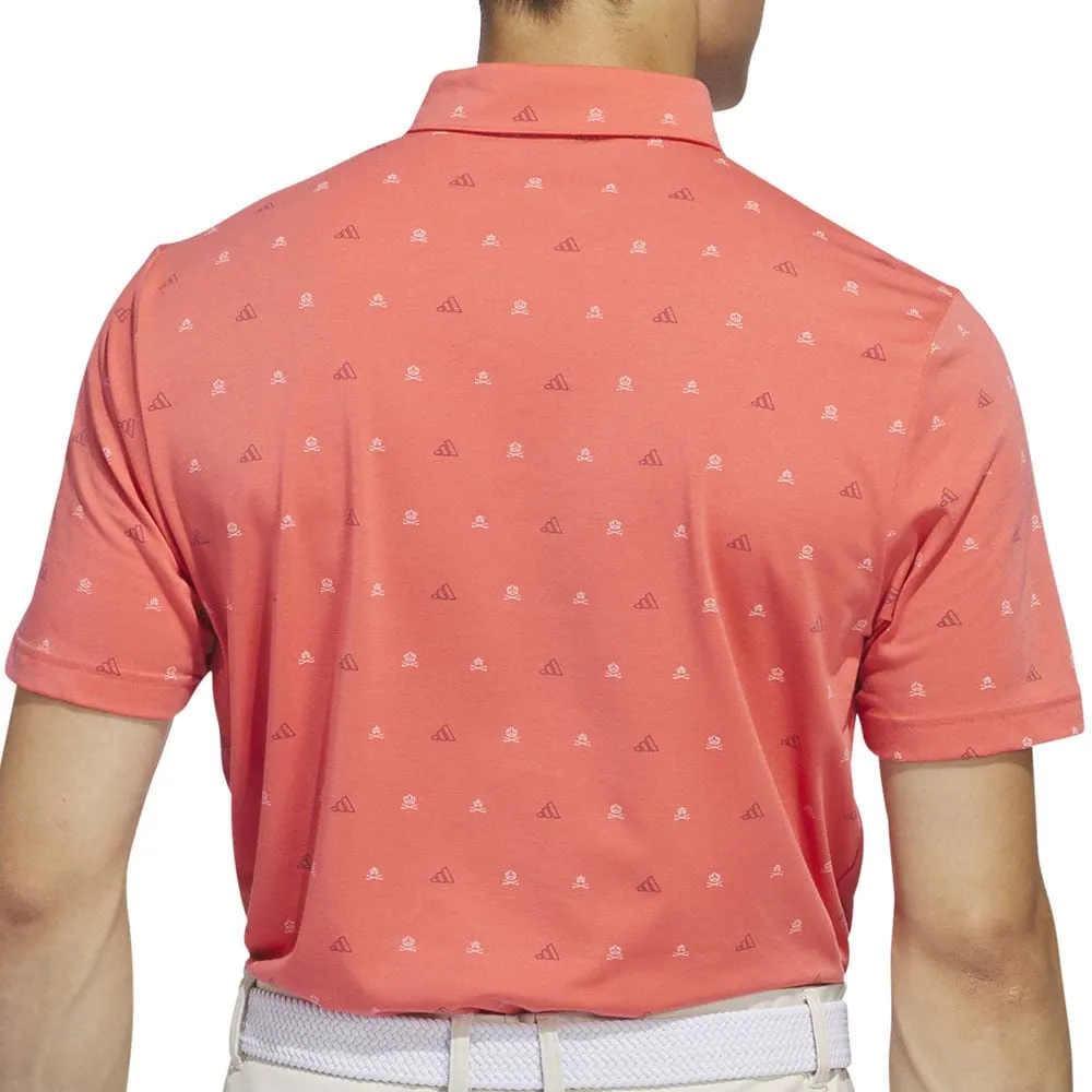 Father's Day Sale Confidence Starts Here Adidas Go-To Print 2 Polo Shirt - Preloved Scarlet