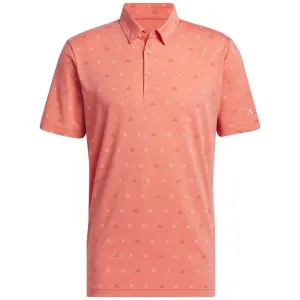 Adidas Go-To Print 2 Polo Shirt - Preloved Scarlet Rise Every Time