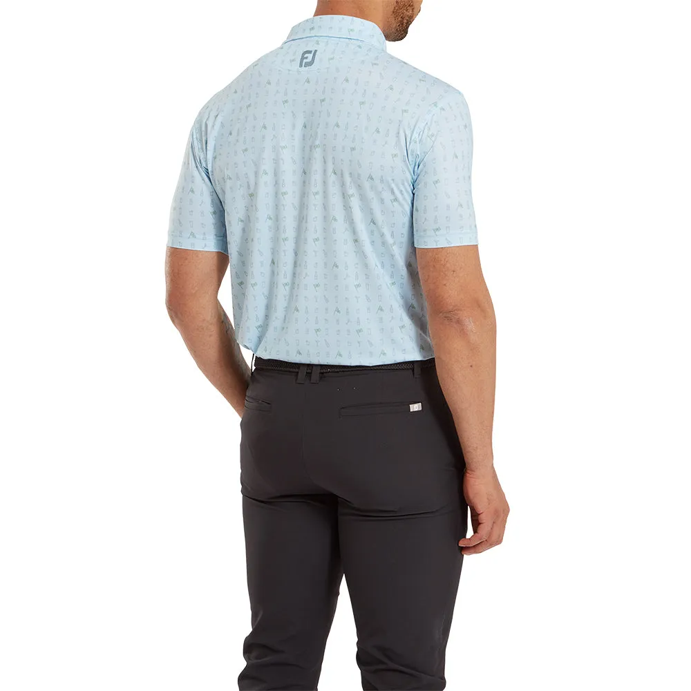 Footjoy The 19Th Hole Lisle Polo Shirt - Mist Make a Statement Thanksgiving Day Sale