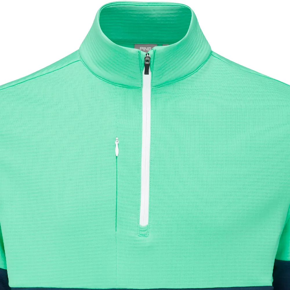 Ping Nexus 1/4 Zip Sensorwarm Pullover - Oxford Blue/Aquarius Step Out Boldly