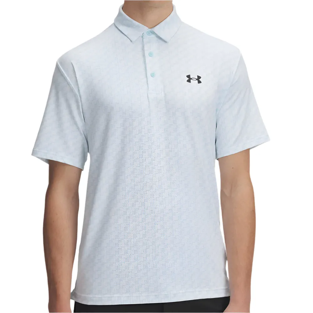 Under Armour Playoff 3.0 Printed Polo Shirt - Stream/White/Black Easter Sale Command Attention