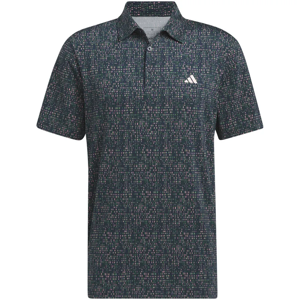 Adidas Ultimate365 Power Grid Print Polo Shirt - Collegiate Navy Christmas Day Sale