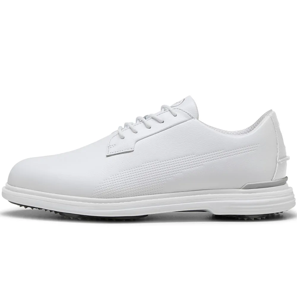 Puma Royale Spiked Shoes - White/Slate Sky/Ash Gray Dress from the Feet Up