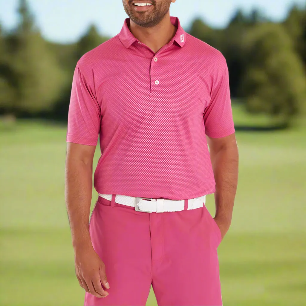 Made to Move Footjoy Abacus Print Lisle Polo Shirt - Magenta