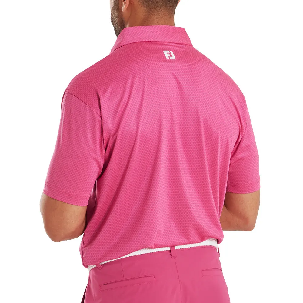 Footjoy Abacus Print Lisle Polo Shirt - Magenta Built to Perform