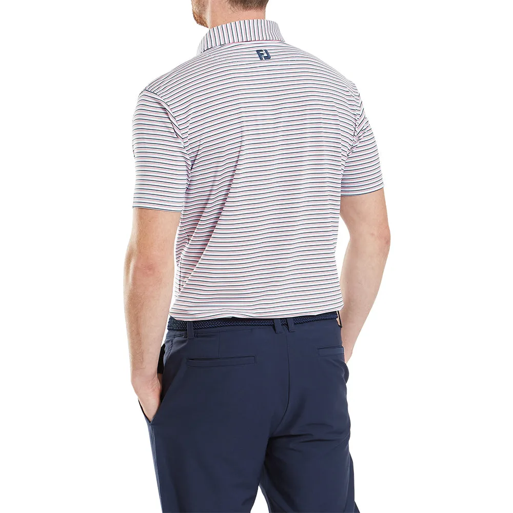 Footjoy Balance Stripe Lisle Polo Shirt - Skyway Walk with Power Father's Day Sale