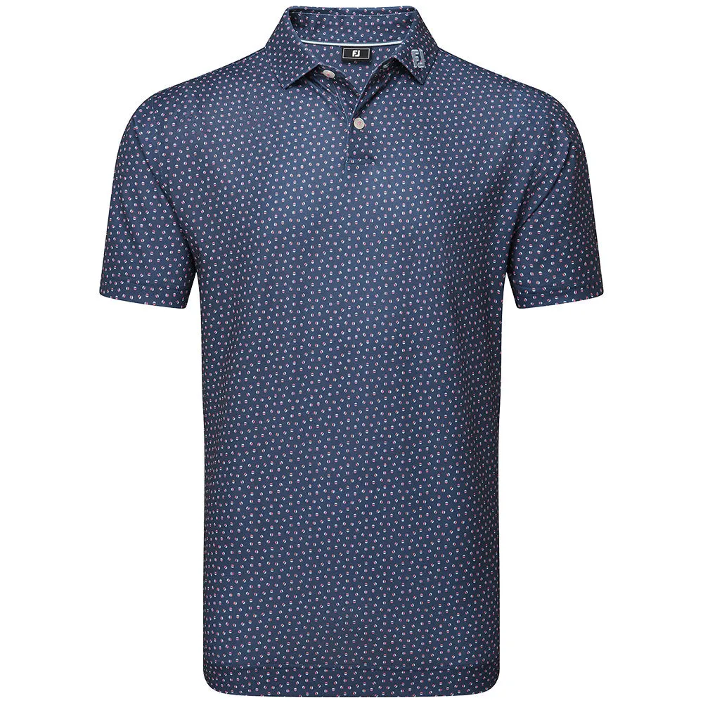 Footjoy Bounce Print Pique Polo Shirt - Dark Denim Push Beyond Limits