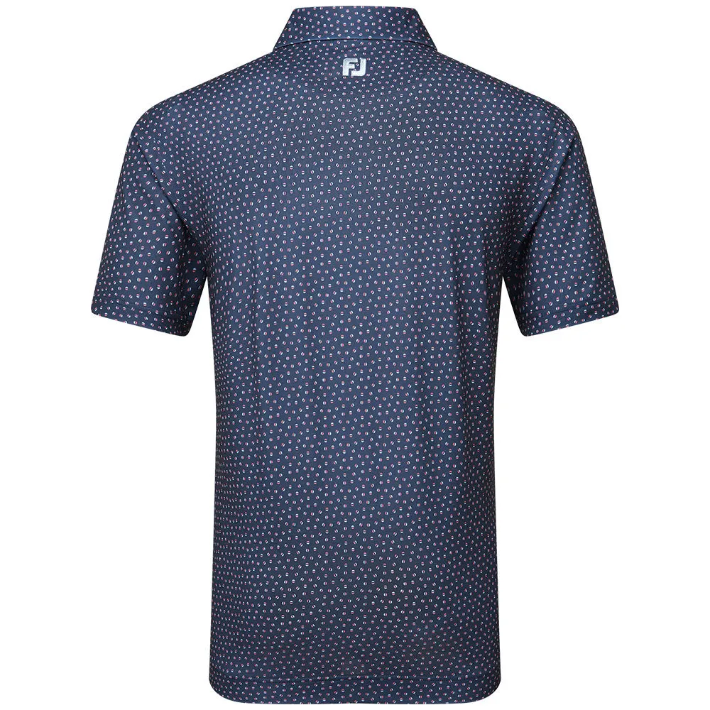 Black Friday Sale Footjoy Bounce Print Pique Polo Shirt - Dark Denim