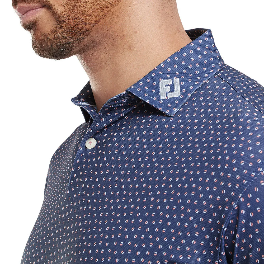 Performance Unleashed Footjoy Bounce Print Pique Polo Shirt - Dark Denim