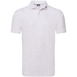 Thanksgiving Day Sale Stride with Confidence Footjoy Bounce Print Pique Polo Shirt - White/Hibiscus/Flint
