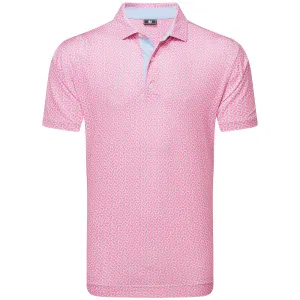 Game-Changer Footwear Halloween Sale Footjoy Citrus Print Lisle Polo Shirt - Pink Lemonade/Skyway