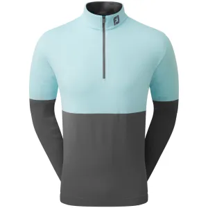 Footjoy Colour Block 1/4 Zip Pullover - Aqua Surf/Lava Confidence Starts Here No Limits, Just Style