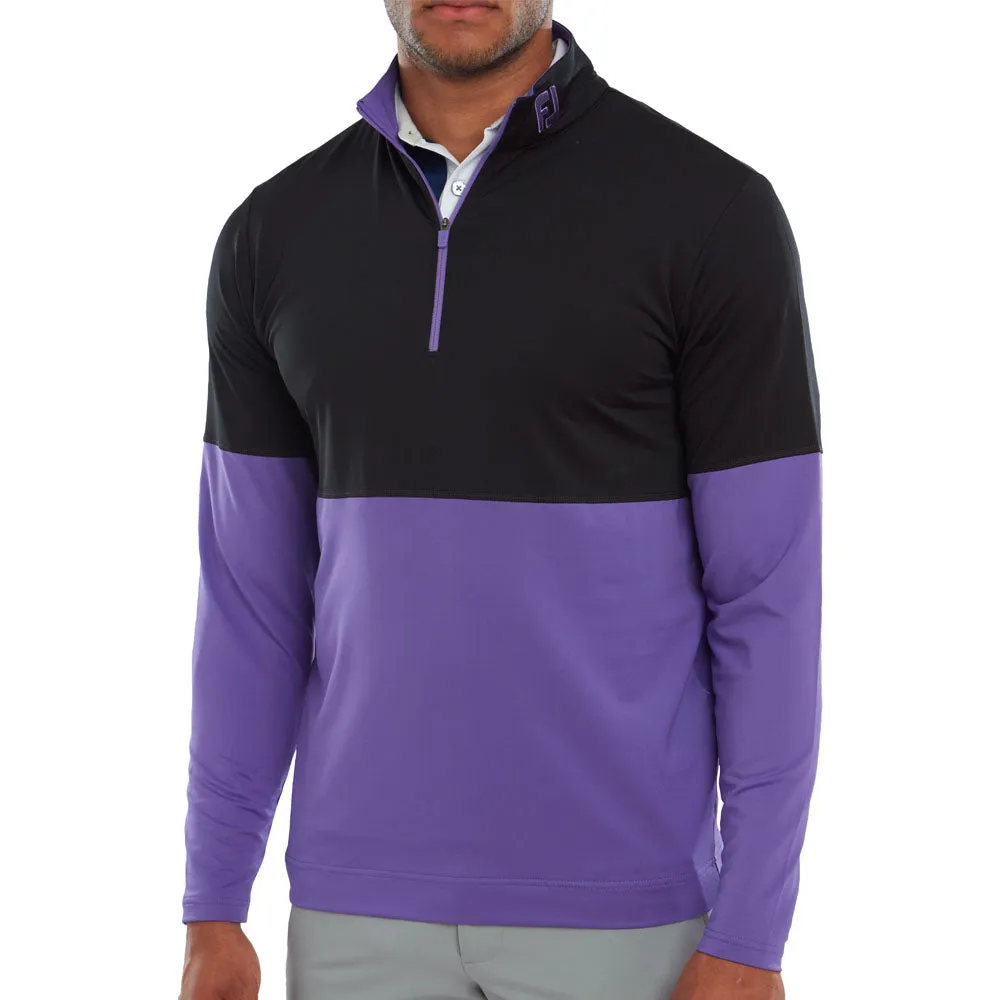 Make a Statement Footjoy Colour Block 1/4 Zip Pullover - Black/Violet