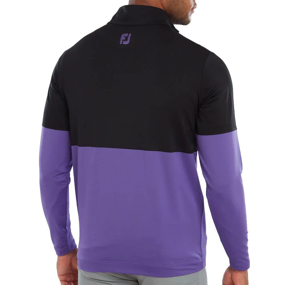 Footjoy Colour Block 1/4 Zip Pullover - Black/Violet Black Friday Sale Hit Your Next Level