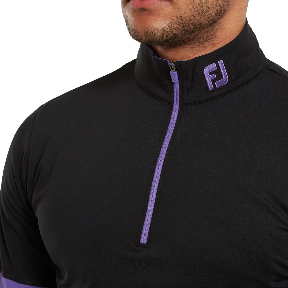Footjoy Colour Block 1/4 Zip Pullover - Black/Violet Big Savings Sweetest Day Sale