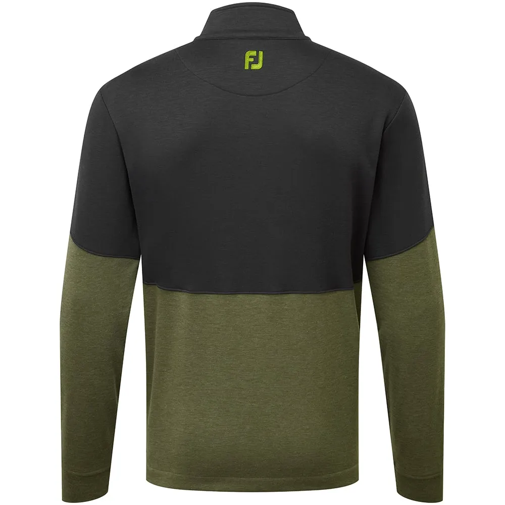No Limits, Just Style Fearlessly You Footjoy Colour Block Full Zip Chillout Pullover - Black/Olive