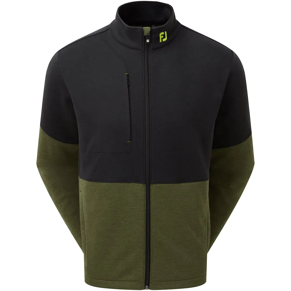 Made to Move No Limits, Just Style Footjoy Colour Block Full Zip Chillout Pullover - Black/Olive