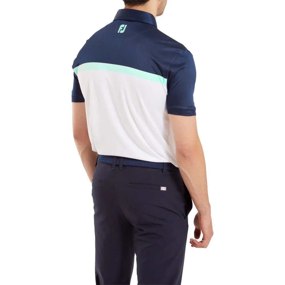 Footjoy Colour Block Interlock Polo Shirt - White Christmas Eve Sale