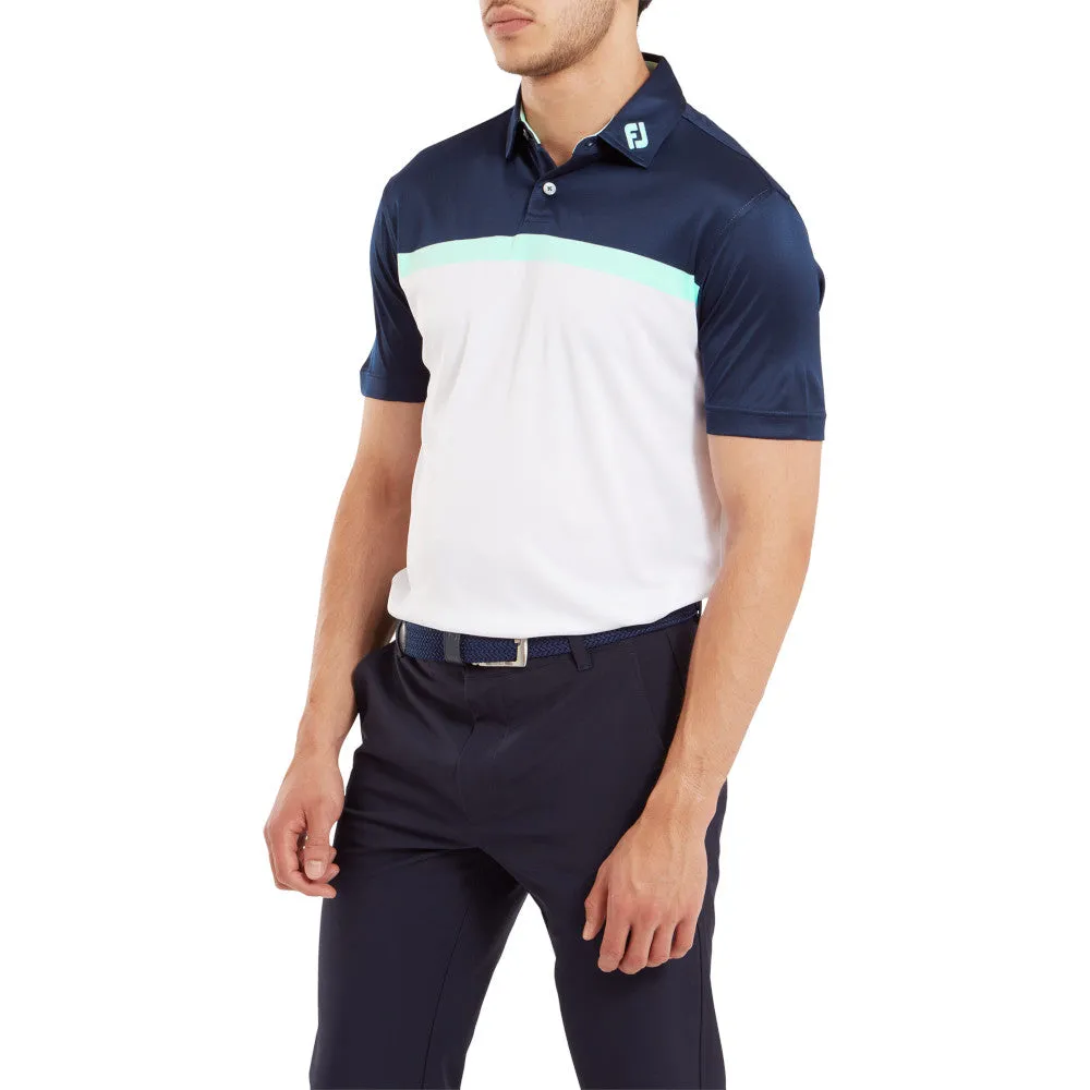Walk Tall Footjoy Colour Block Interlock Polo Shirt - White