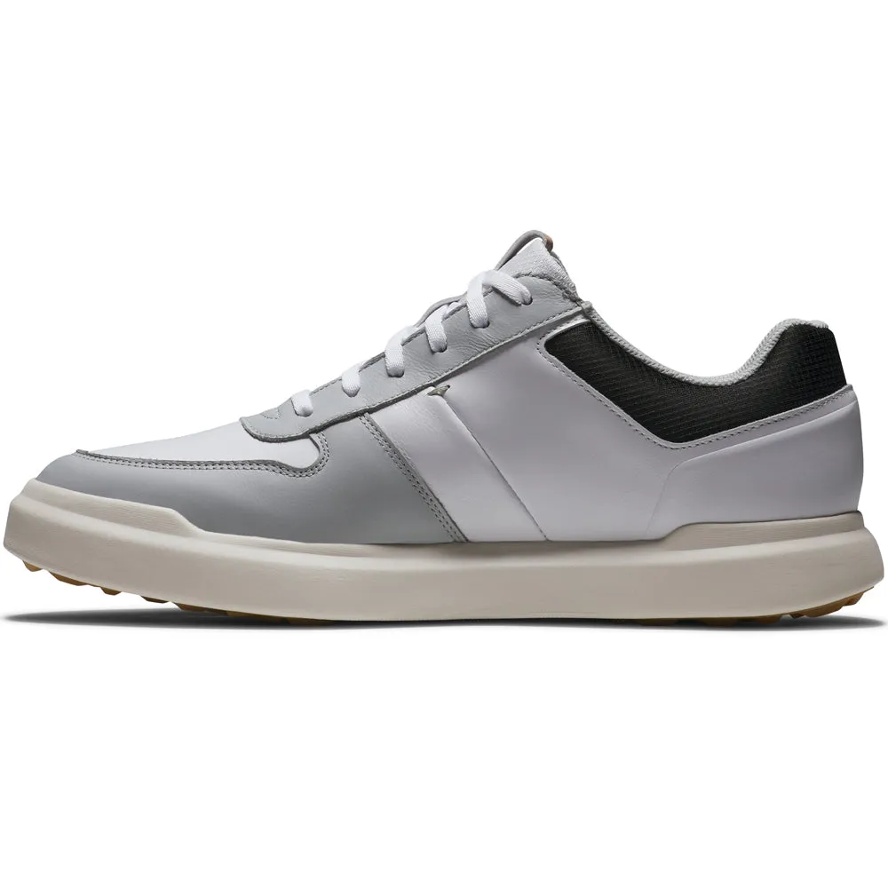 Hit Your Next Level Walk Loud Footjoy Contour Casual Spikeless Shoes - White/Grey/Black