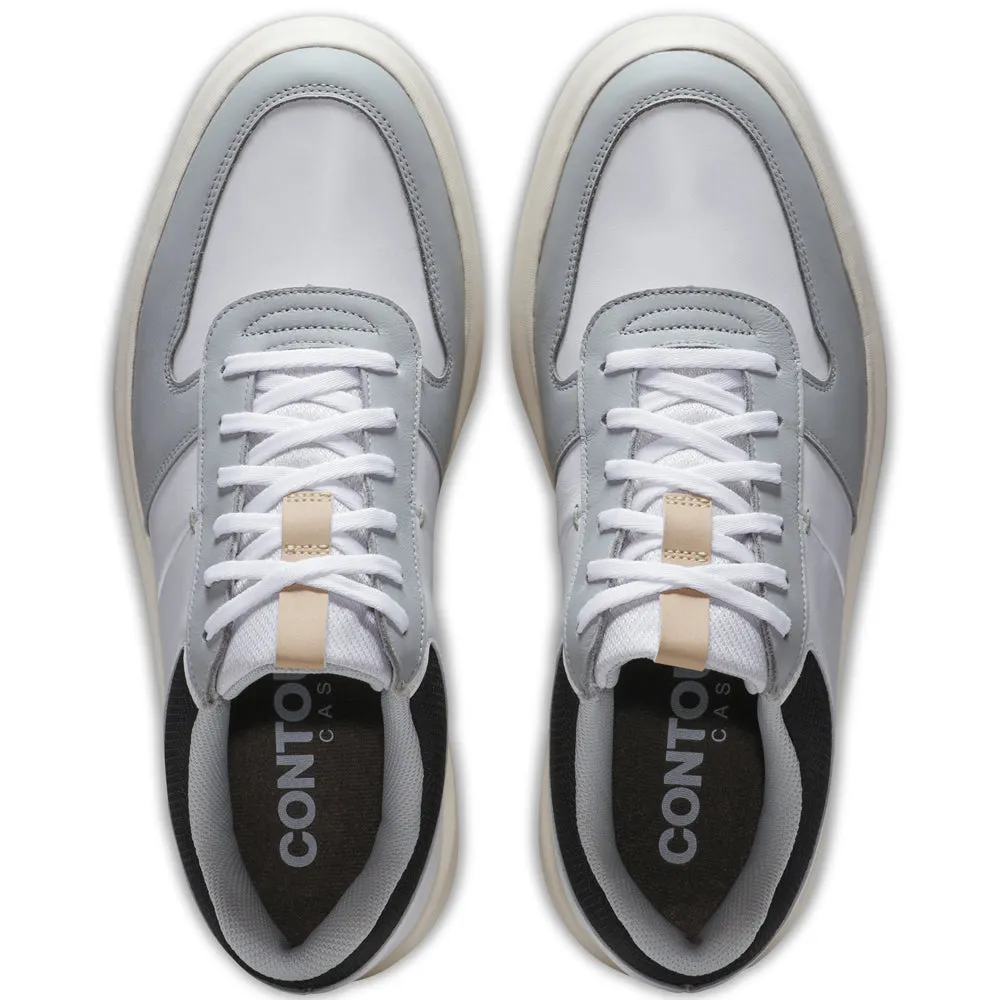 Walk Tall Footjoy Contour Casual Spikeless Shoes - White/Grey/Black