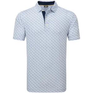 Dare to Lead Independence Day Sale Footjoy Figure Print Lisle Polo Shirt - White/Navy