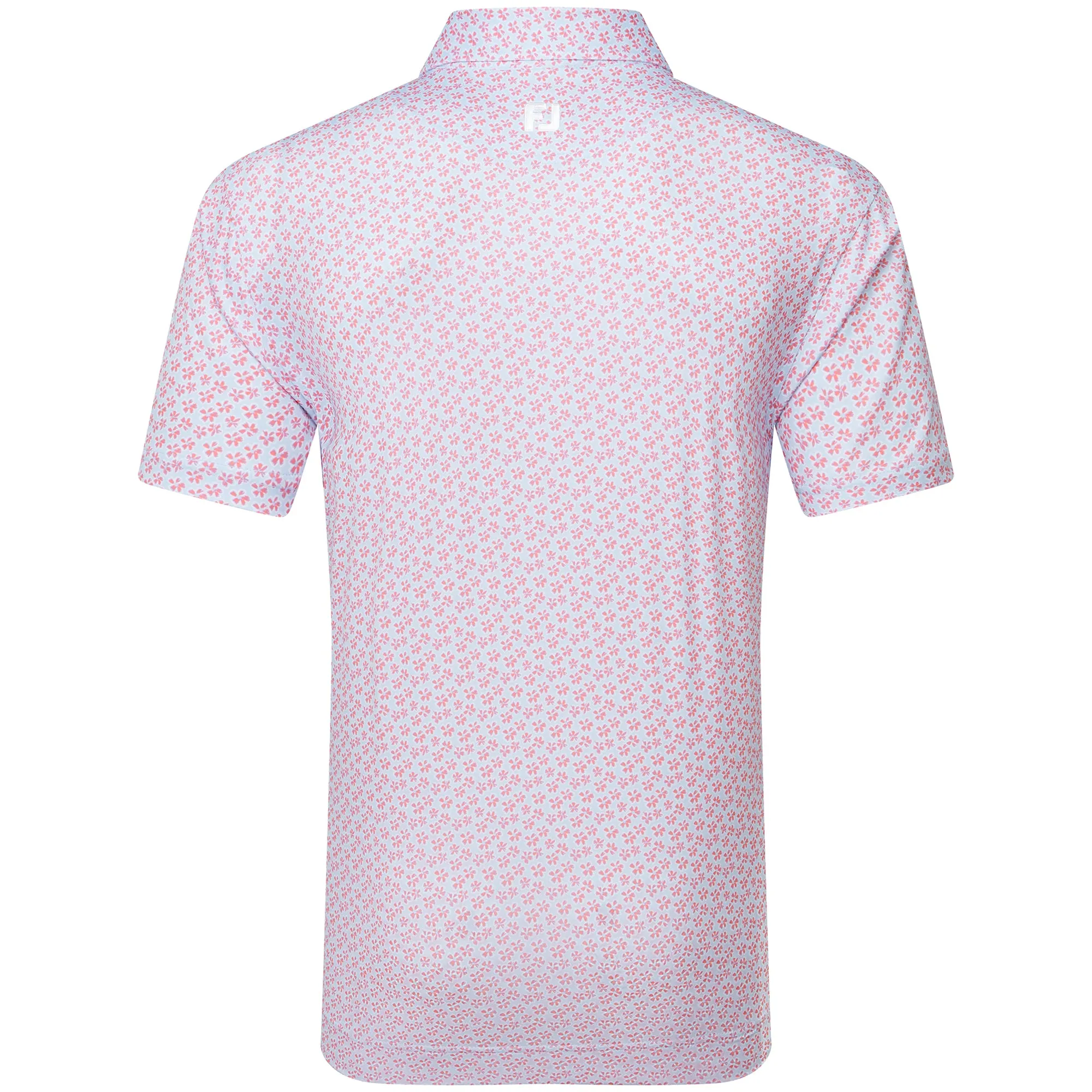 Footjoy Floral Sketch Print Lisle Polo Shirt - Pink Lemonade/Skyway Gear Up and Go Black Friday Deal