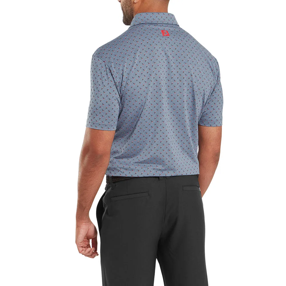 Bring the Heat Footjoy Flower Bud Foulard Lisle Polo Shirt - Flint