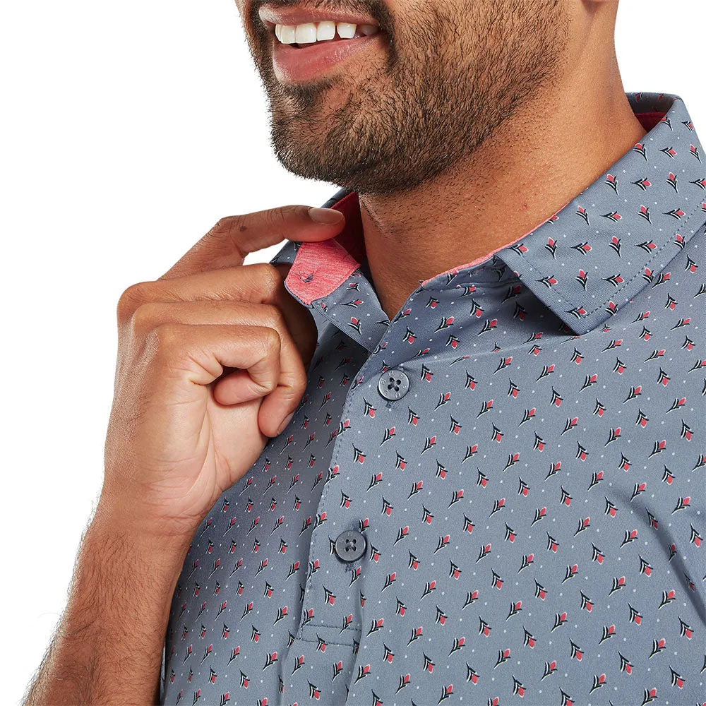 Footjoy Flower Bud Foulard Lisle Polo Shirt - Flint Limited Time Offer