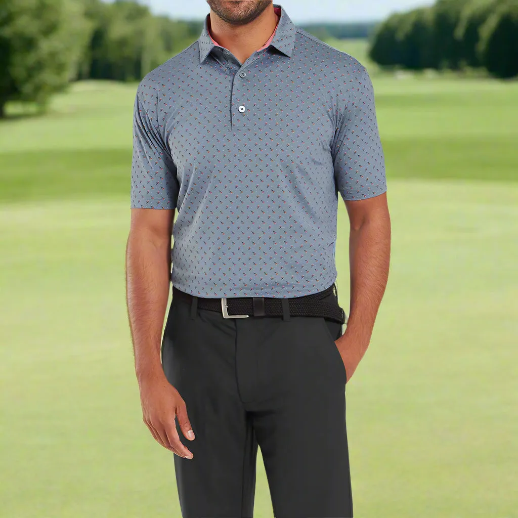 Footjoy Flower Bud Foulard Lisle Polo Shirt - Flint Walk with Purpose