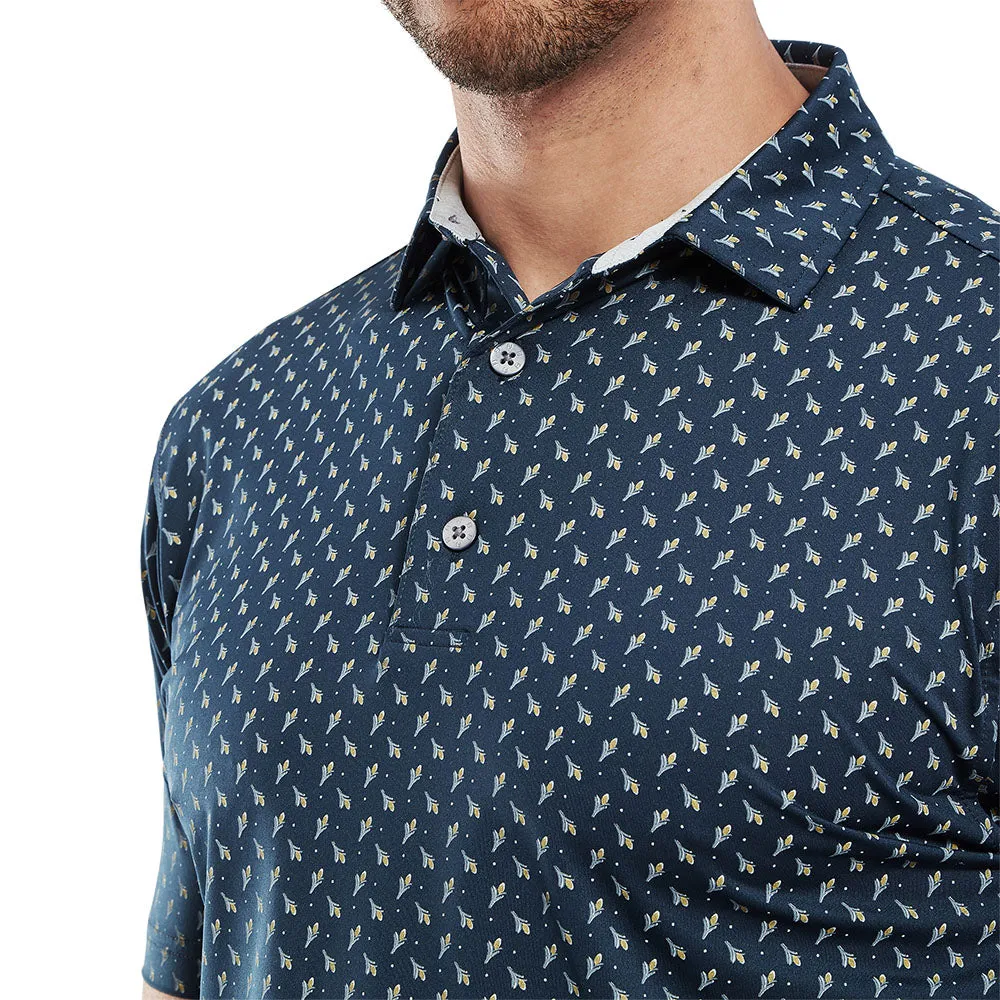Empower Your Journey Footjoy Flower Bud Foulard Lisle Polo Shirt - Navy