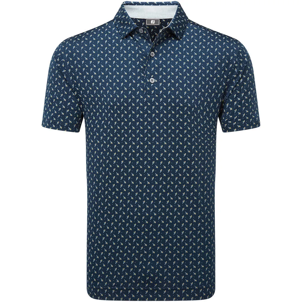 Footjoy Flower Bud Foulard Lisle Polo Shirt - Navy Mother's Day Sale Define Your Own Way