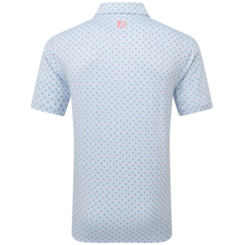 Footjoy Flower Bud Foulard Lisle Polo Shirt - Skyway Not for the Ordinary
