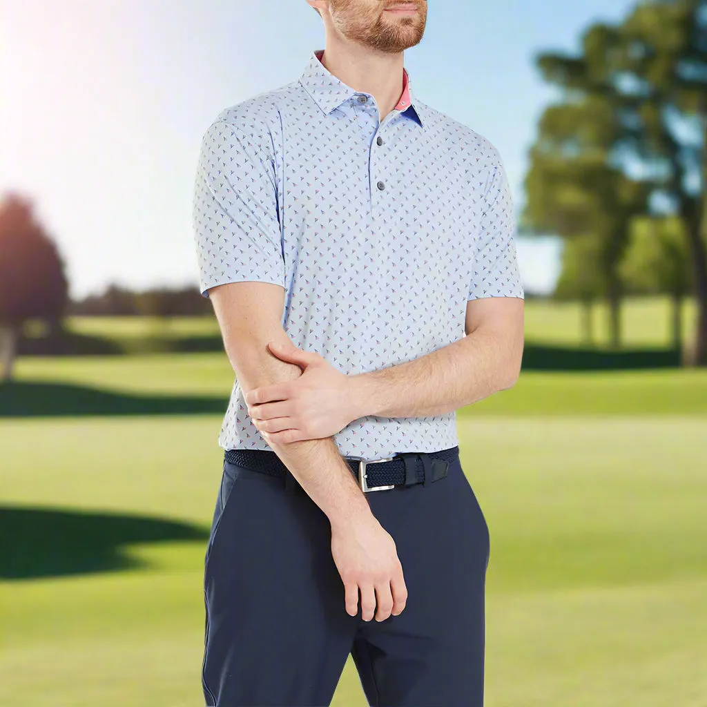 Footjoy Flower Bud Foulard Lisle Polo Shirt - Skyway Push Beyond Limits