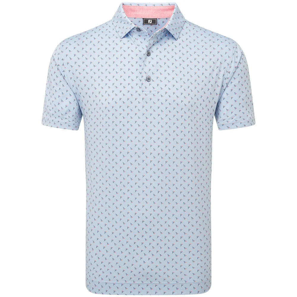 Footjoy Flower Bud Foulard Lisle Polo Shirt - Skyway Feel the Energy Big Savings