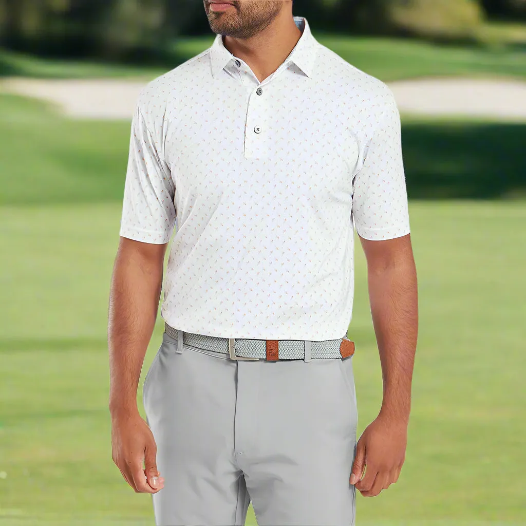Footjoy Flower Bud Foulard Lisle Polo Shirt - White Budget Friendly Black Friday Deal