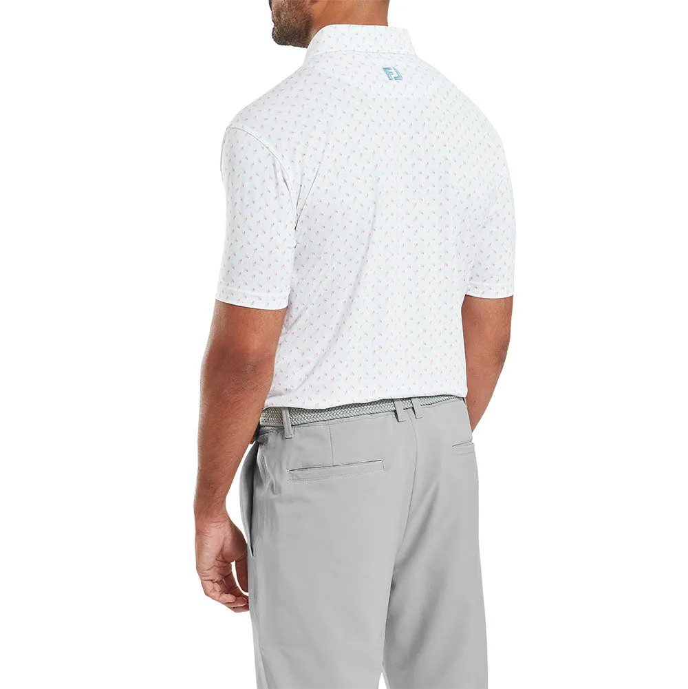 Footjoy Flower Bud Foulard Lisle Polo Shirt - White Move Like You Mean It Style Meets Power