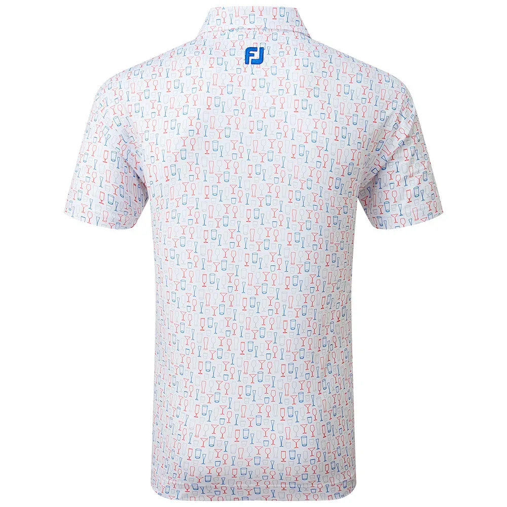 Bring the Heat Footjoy Glass Print Polo Shirt - White
