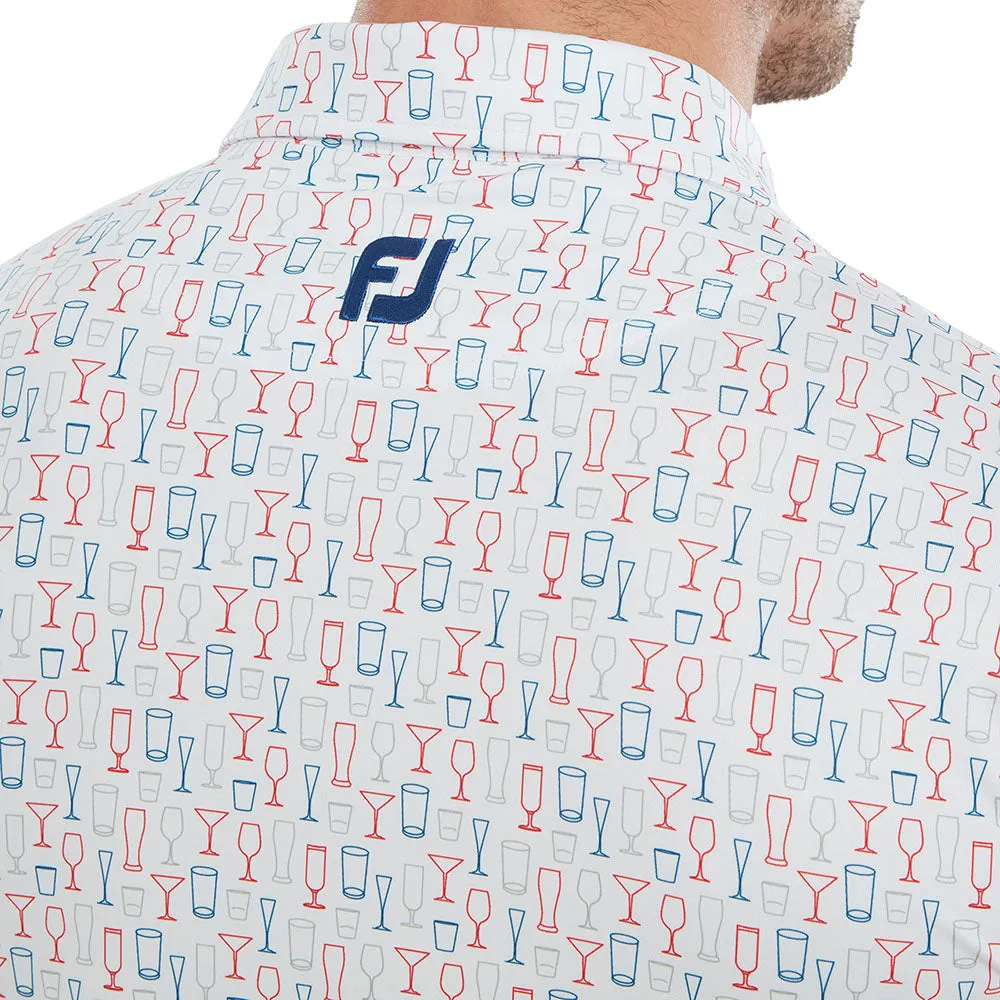 Footjoy Glass Print Polo Shirt - White Step Out Boldly